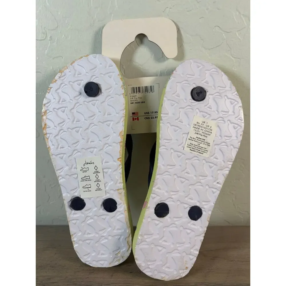 Joules Boys’ flip flop‎ Sandal Sea Creatures size 2 Kids New!